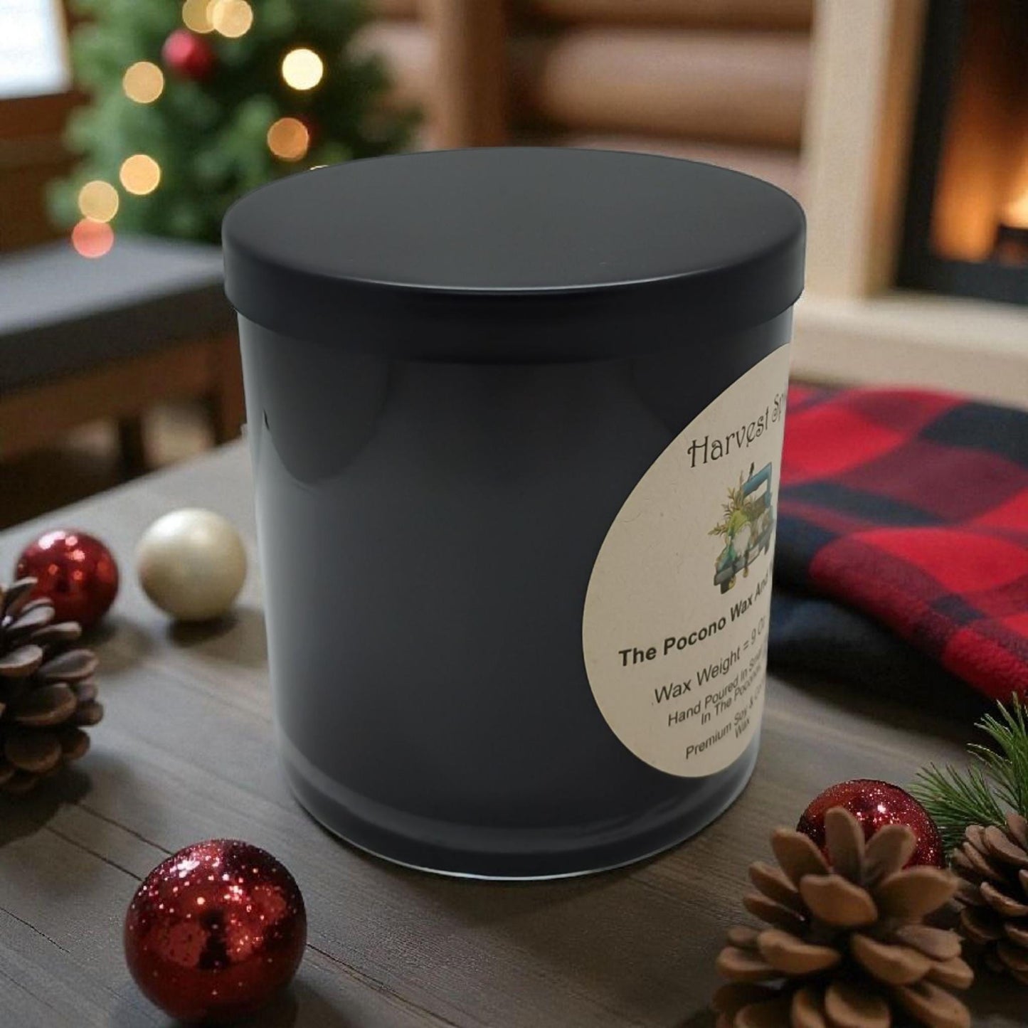 Harvest Spice, Christmas Candle, Scented, Soy, Coconut, 9 Oz, Handmade