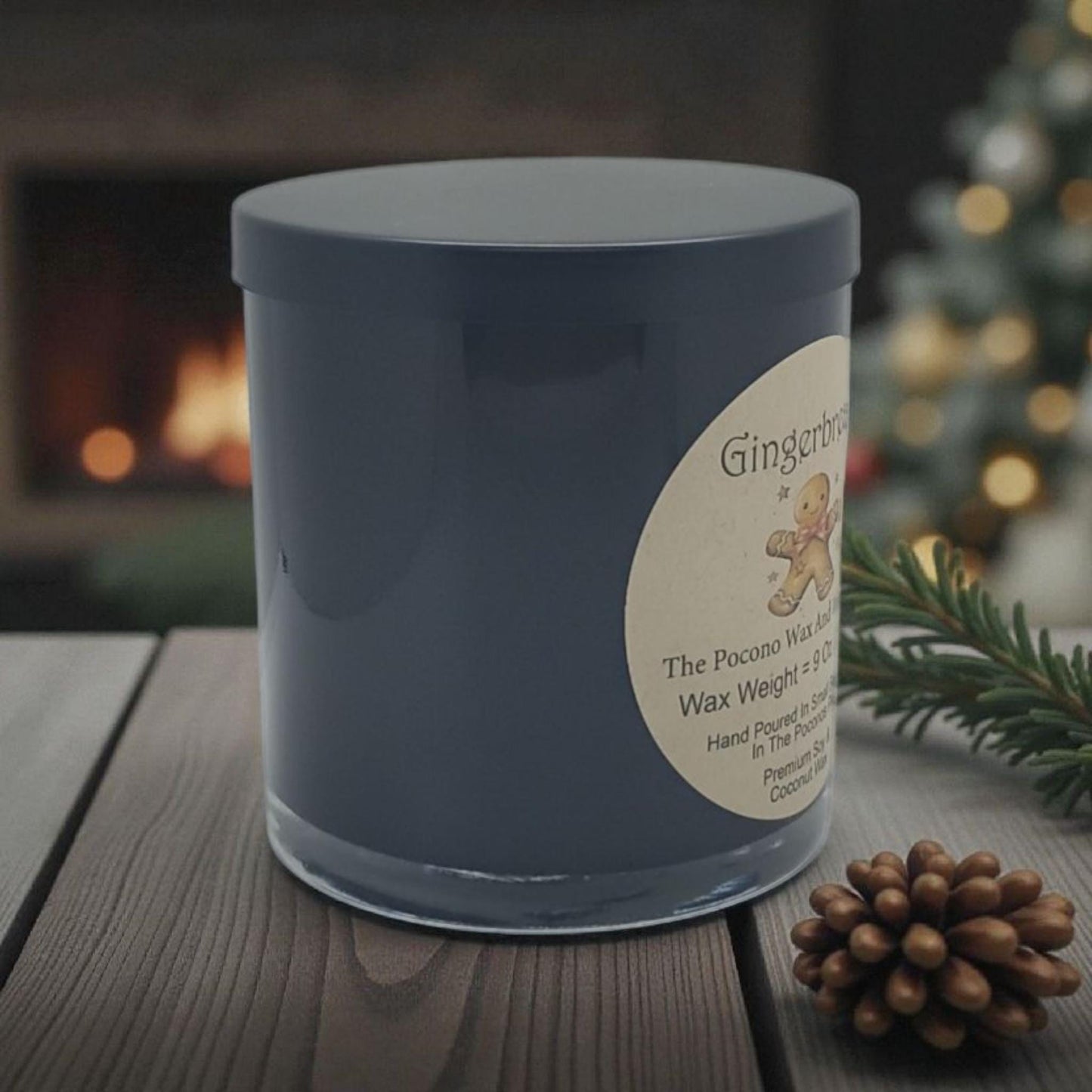 Gingerbread, Christmas Candle, Scented, Soy, Coconut, 9 Oz, Handmade