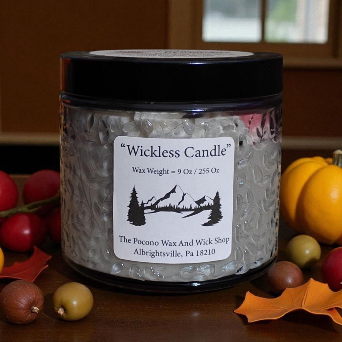 Cherries & Chocolate Scented Wickless Candle, Soy Coconut Wax, 9 Oz