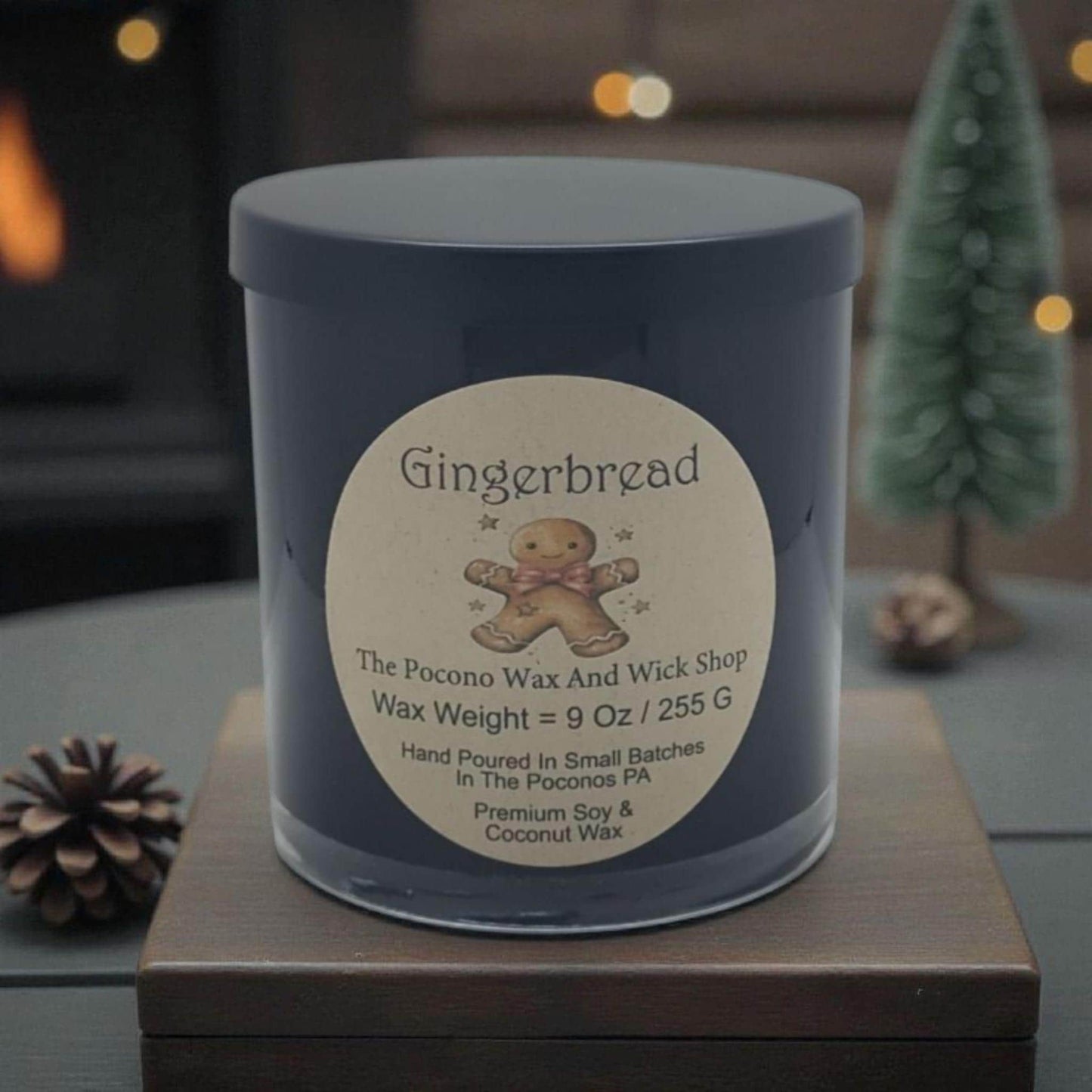 Gingerbread, Christmas Candle, Scented, Soy, Coconut, 9 Oz, Handmade