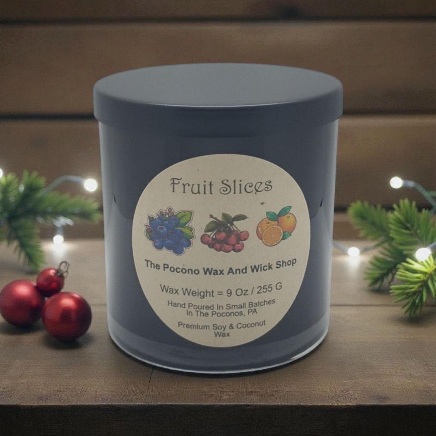 Fruit Slices, Scented, Soy Candle, Coconut Candle, 9 Oz, Christmas, Handmade