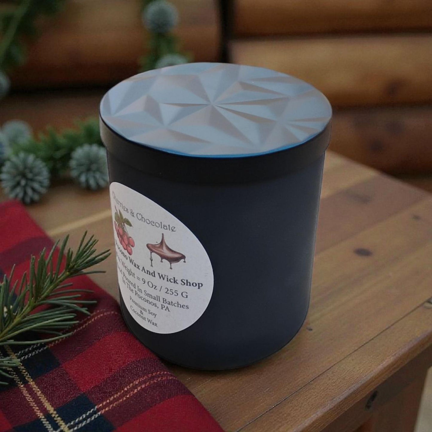 Cherry, Chocolate, Scented, Soy Candle, Coconut Candle, 9 Oz