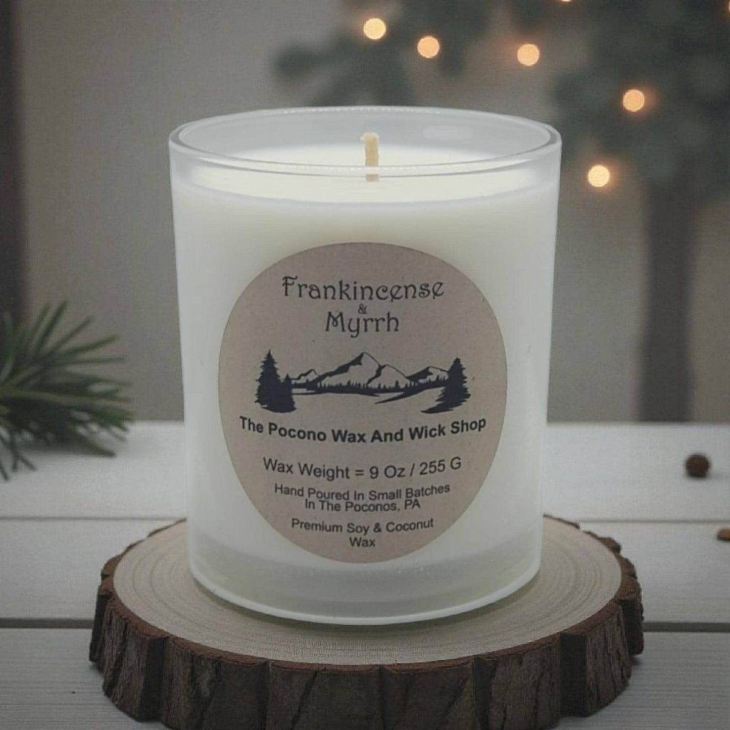 Frankincense And Myrrh Scented, Soy, Coconut, 9 Oz, Handmade, Christmas Gift