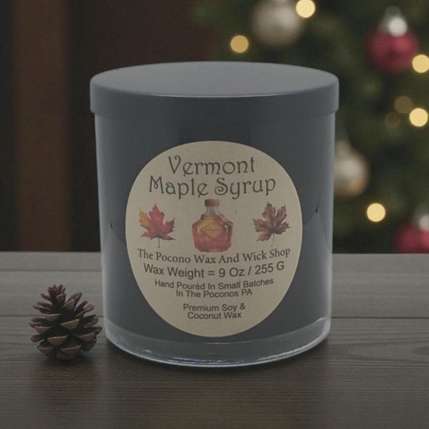 Maple Syrup Candle, Vermont, Scented, Soy, Coconut, 9 Oz, Handmade, Christmas