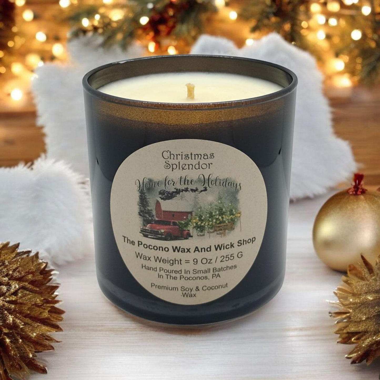 Scented, Christmas Candle, Soy Coconut Candle, Handmade 9 Oz