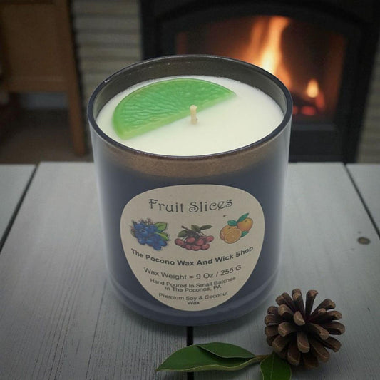 Fruit Slices, Scented, Soy Candle, Coconut Candle, 9 Oz, Christmas, Handmade
