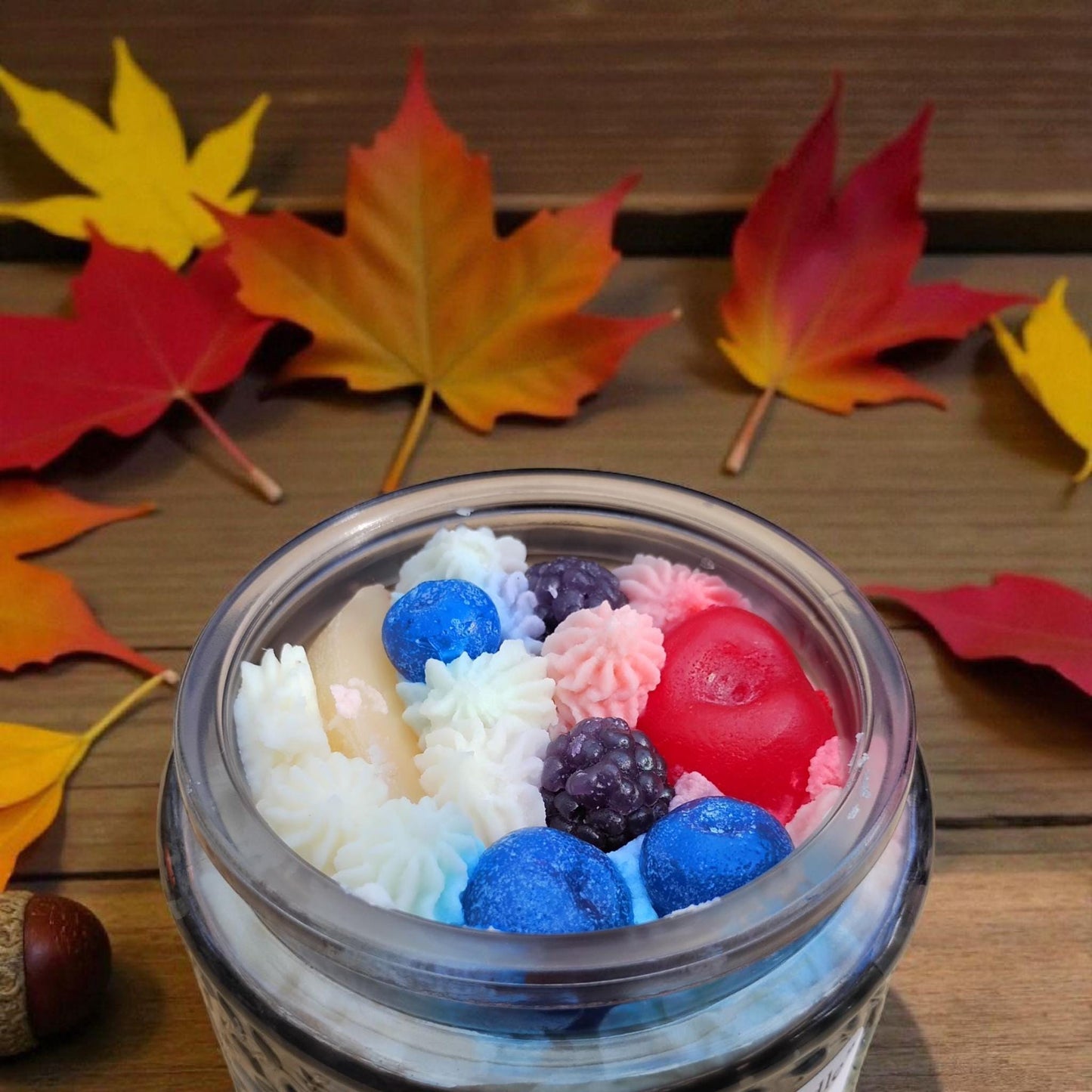 Mixed Fruit Scented Wickless Soy Candle, Coconut Wax, 9 Oz