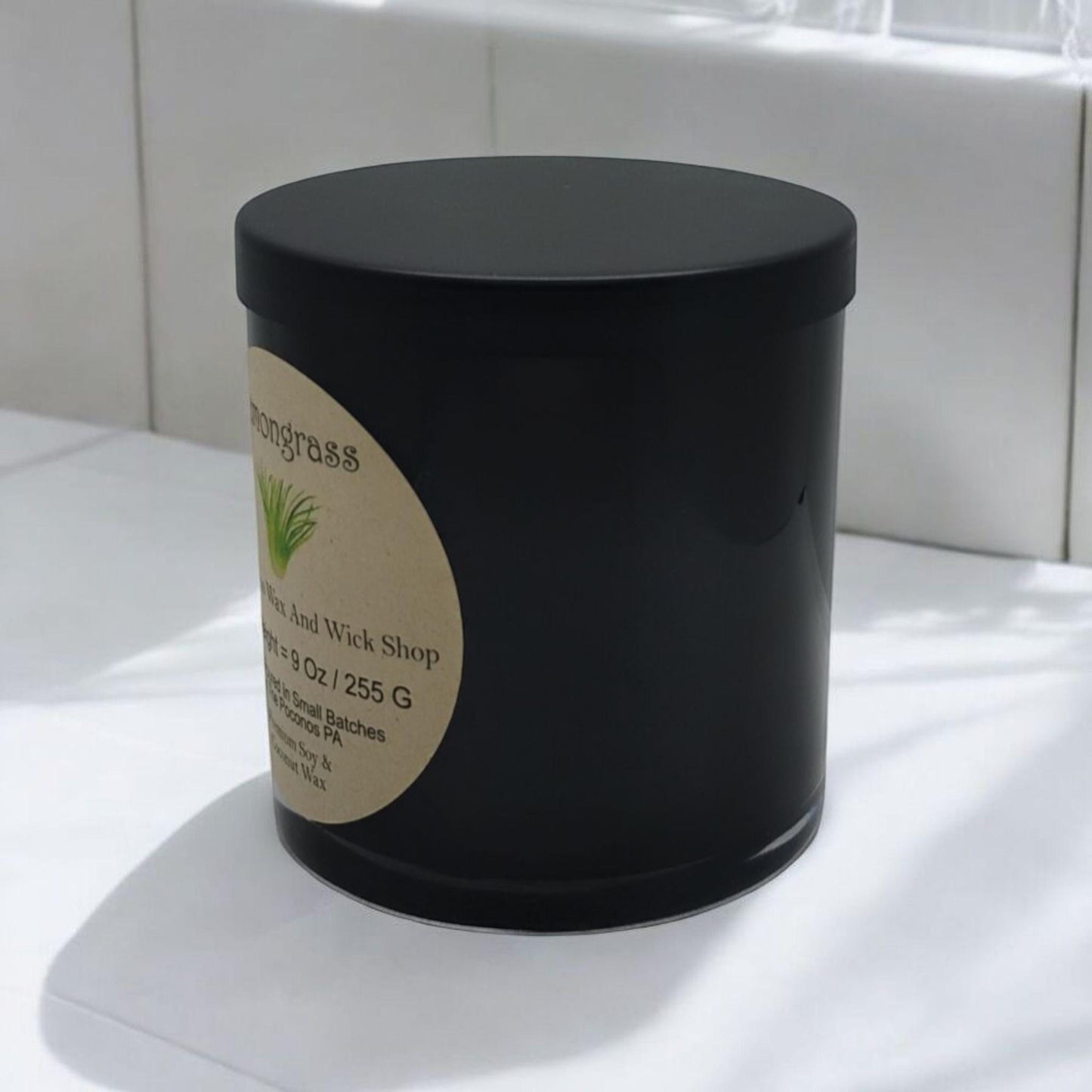 Lemongrass, Scented, Soy Candle, Coconut Candle, 9 Oz, Christmas, Handmade