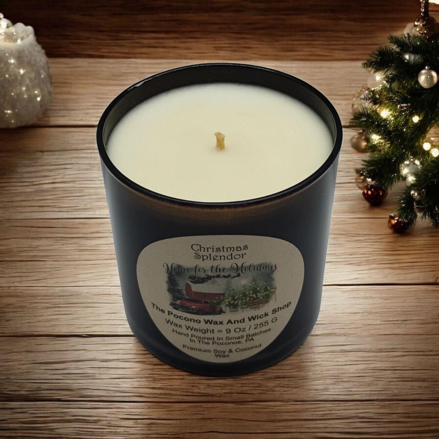 Scented, Christmas Candle, Soy Coconut Candle, Handmade 9 Oz