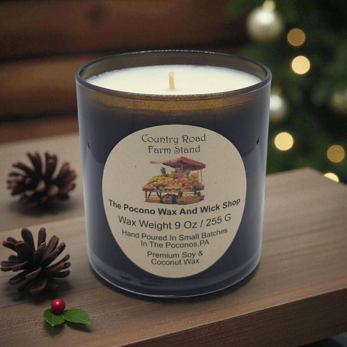 Spice Scented, Soy Candle, Coconut Candle, Country Road Farm Stand, 9 Oz, Christmas, Handmade