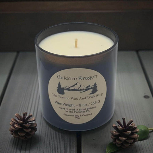 Unicorn Dragon Scented Candle, Soy, Coconut, 9 Oz, Handmade, Christmas Gift