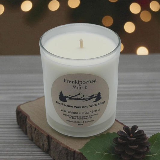 Frankincense And Myrrh Scented, Soy, Coconut, 9 Oz, Handmade, Christmas Gift