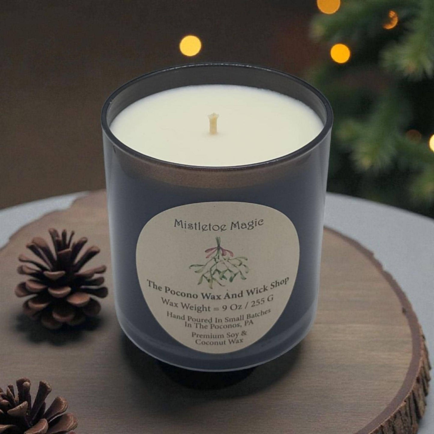 Mistletoe, Magic, Christmas Candle, Scented, Soy, Coconut, 9 Oz, Handmade